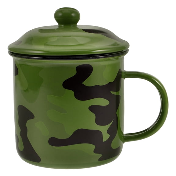 HEANUJJ camping mug Mug Camouflage White Porcelain Temperature Retention Evening Tea 1Pcs