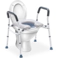 thumbnail image 1 of HEAO 3-in-1 Raised Toilet Padded Seat,Adjustable W/Height,Shower Chair for Senior,300 lbs Aluminum, 1 of 6