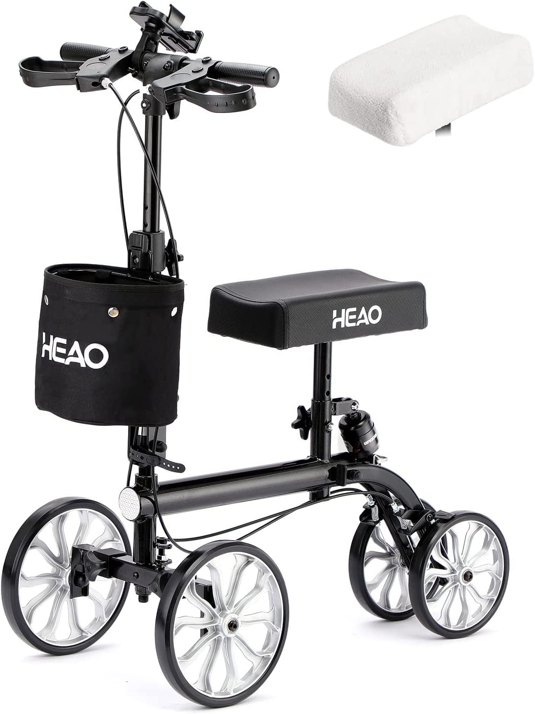 HEAO Knee Walker with Shock Absorber for Foot Injuries, 10" All Terrain