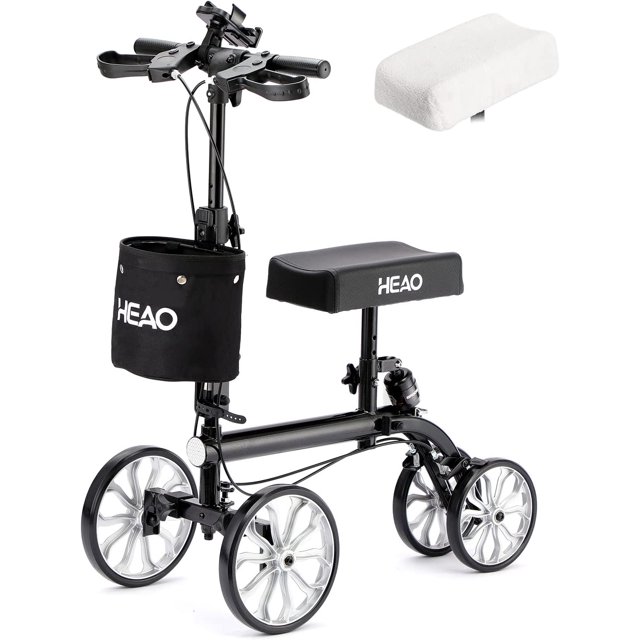 HEAO Knee Walker with Shock Absorber for Foot Injuries, 10" All Terrain