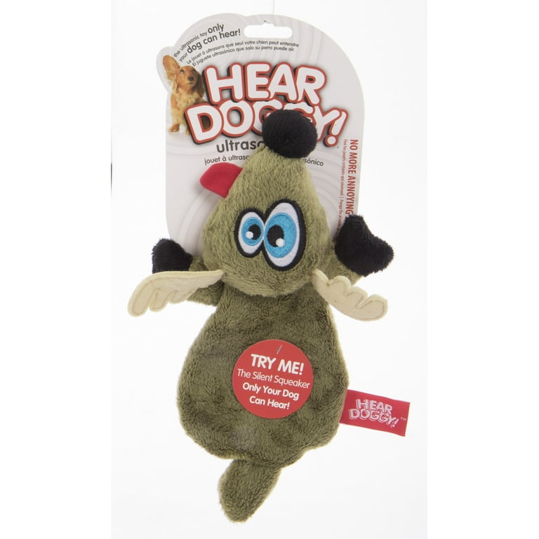 HEAR DOGGY!® Flattie Deer with Silent Squeak Technology? Plush Dog Toy 