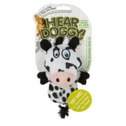 HEAR DOGGY!® Mini Flattie Cow with Chew Guard Technology? and Silent Squeak Technology? Plush Dog Toy