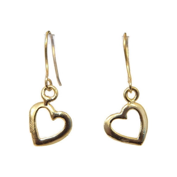 HEART 14K YELLOW GOLD EARRINGS