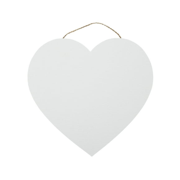 Hello Hobby Heart Canvas Board for All Ages - White, Pre-Primed for Mixed Media