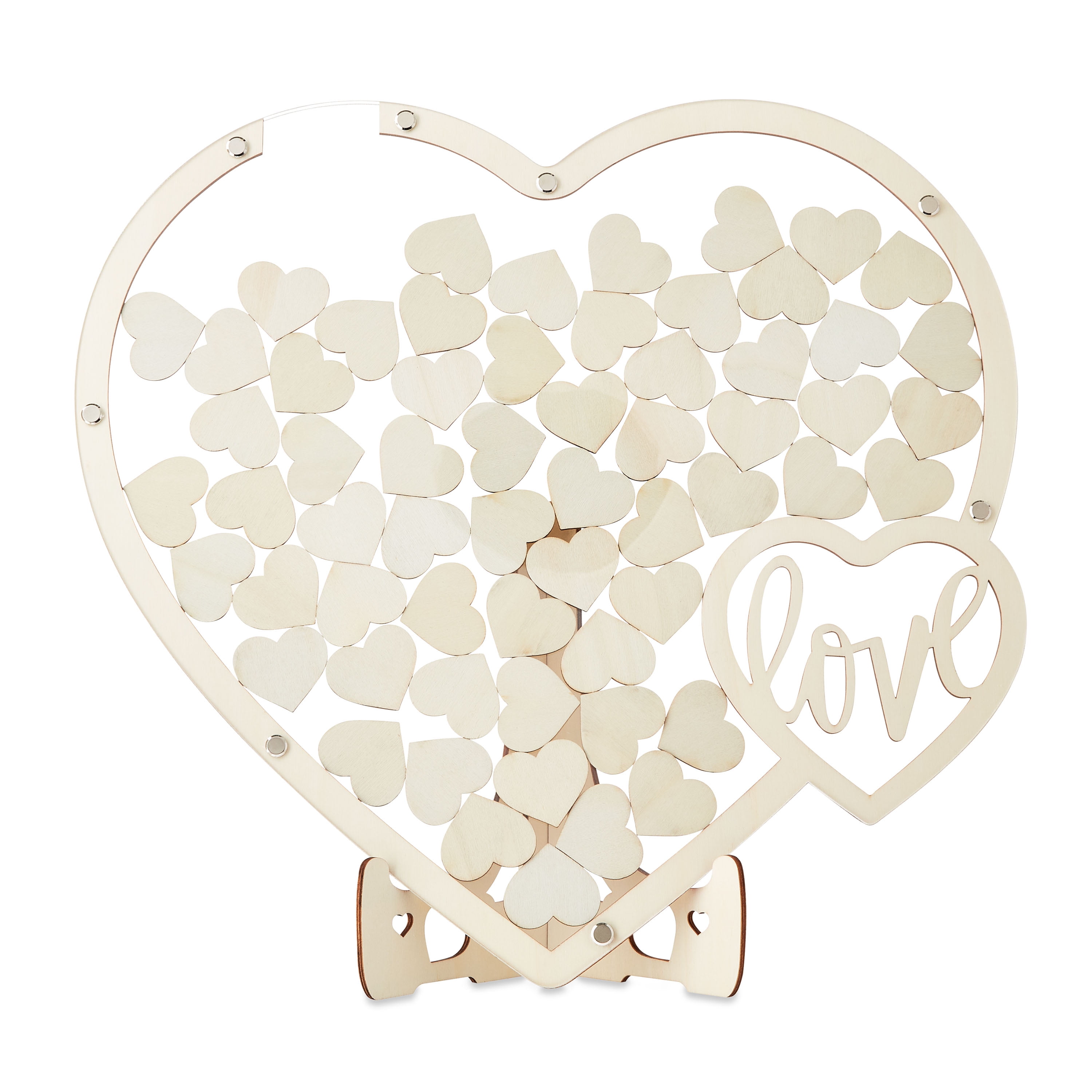 Wooden Heart Drop Box Guest Book, 15.75