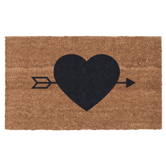 HEART N' ARROW Design Coco Doormats by Coco Mats N More - 18" x 30" x 1 Inch Thick