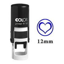HEART SHAPE Self Inking Mini Rubber Stamp Colop Round Decorative Teachers Stamps 12mm