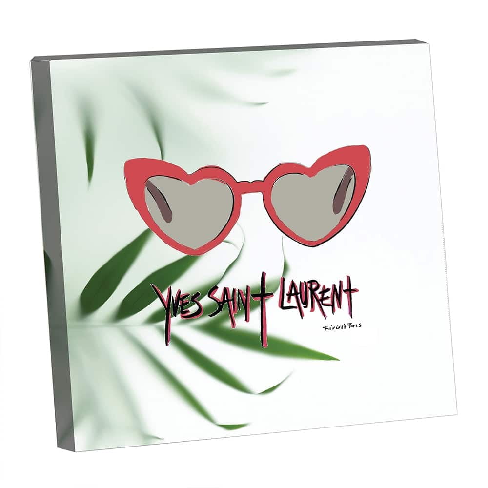 HEART-SHAPED GLAM FASHION SUNGLASSES - 14"x14" Canvas Artwork 16 x 20