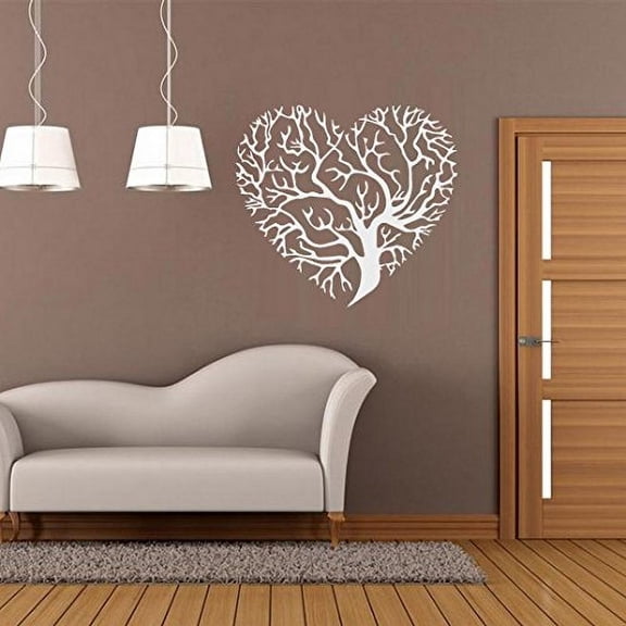 HEART Tree ~ Wall or Window Decal 22" x 23" (White)