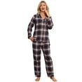 thumbnail image 1 of HEARTNICE 100% Cotton Pajama Set for Women, Button Down Plaid Sleepwear Long Sleeve Flannel Pajamas Set,(Navy Pink Plaid,XL), 1 of 5