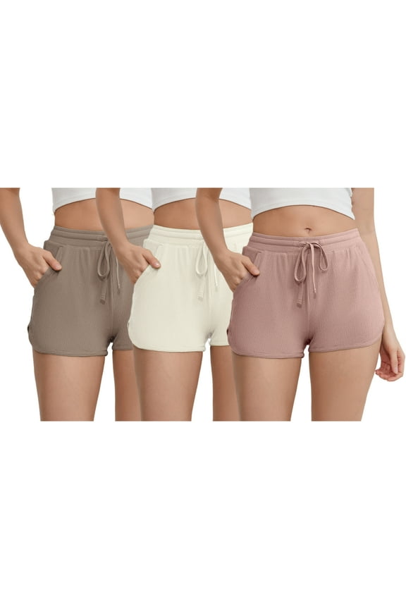 3-Pack Women's Pajama Shorts, Soft Lounge Sleepwear Pjs bottoms