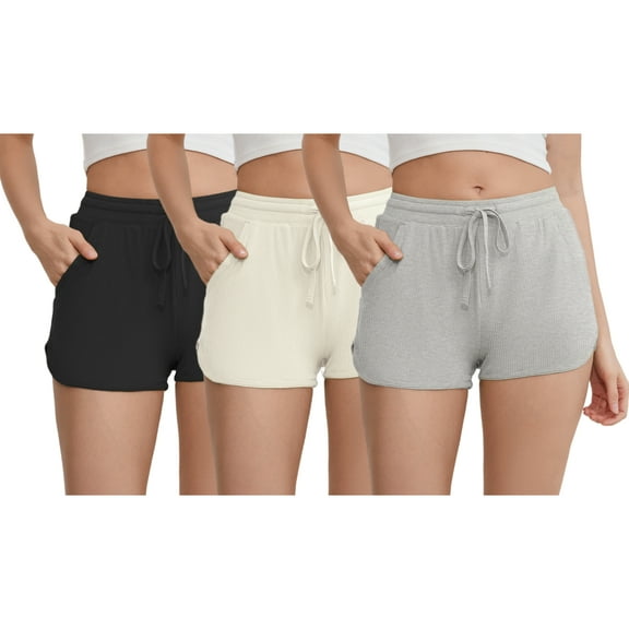 HEARTNICE 3-Pack Women's Pajama Shorts, Soft Lounge Sleepwear Pjs bottoms