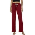 thumbnail image 1 of HEARTNICE Pajama Pants for Women Soft Print Sleepwear Pj Bottoms,(Burgundy-Plain M), 1 of 6