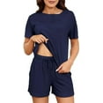 thumbnail image 1 of HEARTNICE Pajamas Set for Women, 2 Piece Soft Short Sleeve Sleepwear Summer Lounge Sets, 1 of 7