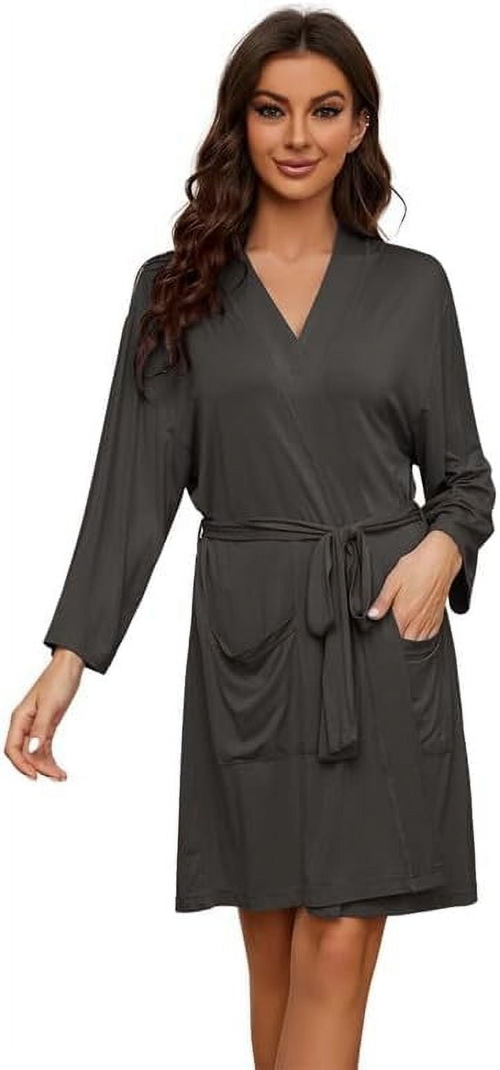 HEARTNICE Robes for Women Lightweight Short Knit Kimono Knee Length ...