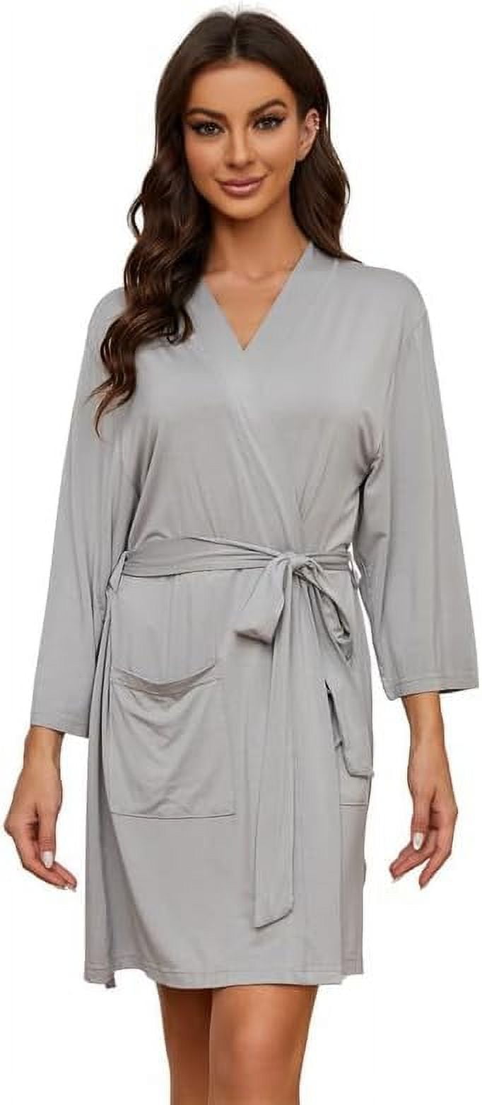 HEARTNICE Robes for Women Lightweight Short Knit Kimono Knee Length ...