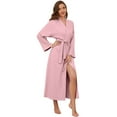 thumbnail image 1 of HEARTNICE Women Robes, Long Lightweight Bathrobe Knit Spa Soft Loungewear,(Dusty Pink,2XL), 1 of 5