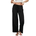 thumbnail image 1 of HEARTNICE Women Soft Pajama Pants, Comfy Wide Leg Lounge Yoga Pants Stretch Sleeping knit Pajama Bottoms (Black, Large), 1 of 5