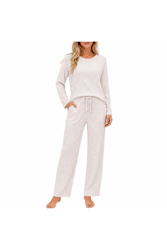 Women's Fleece 2-Piece Pajama Set Cozy Soft Loungewear Sleepwear For Women