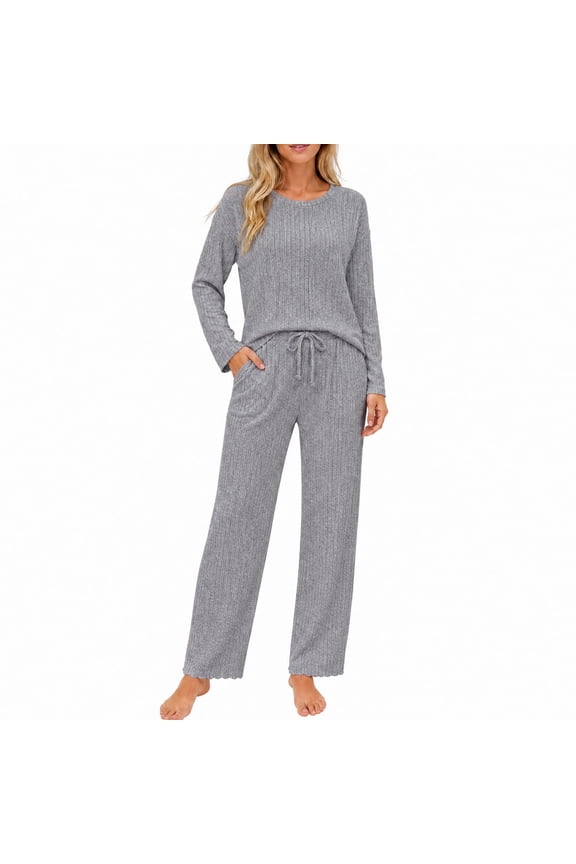 Women's Fleece 2-Piece Pajama Set Cozy Soft Loungewear Sleepwear For Women