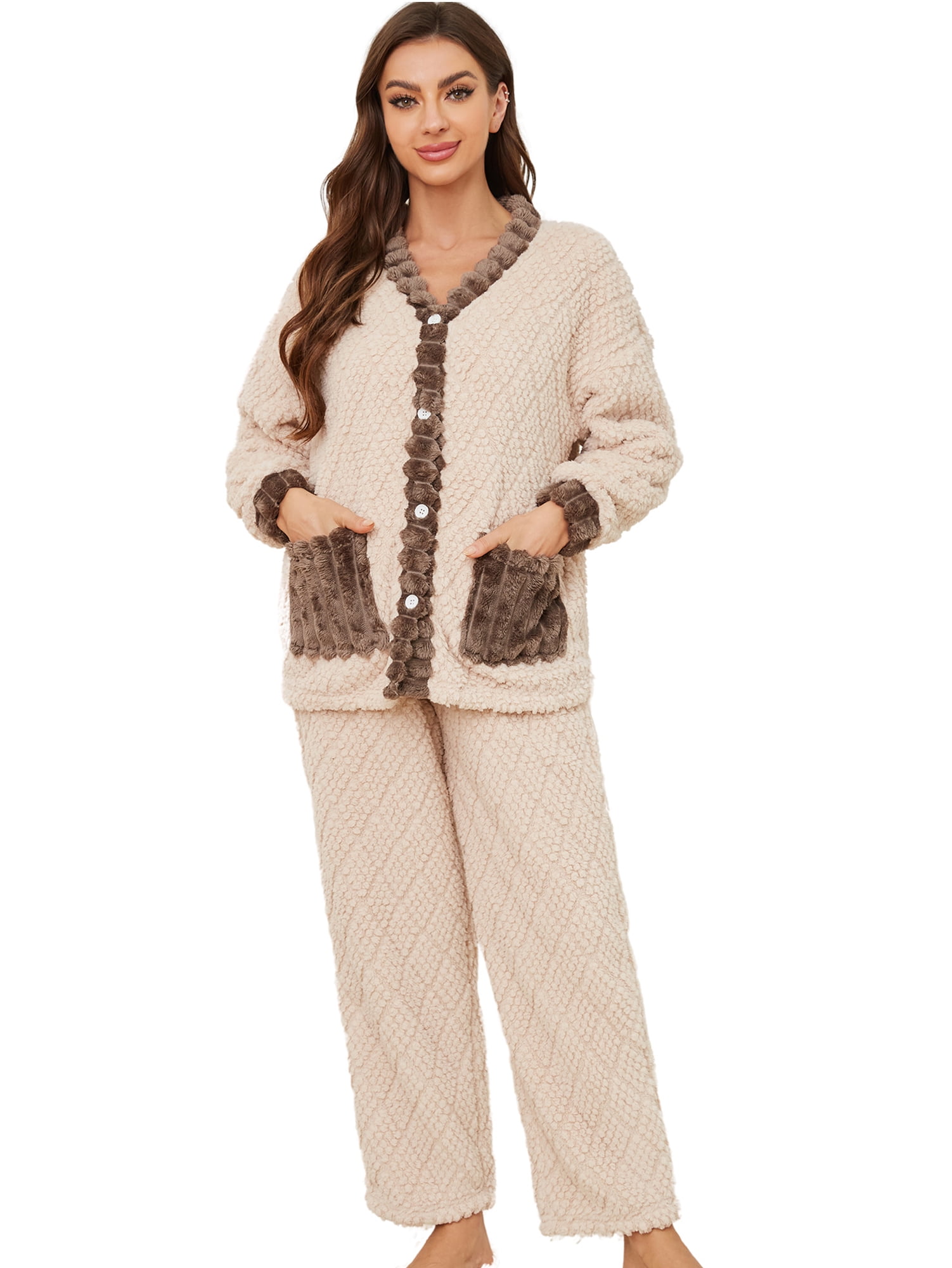 Print Fleece petite Jacquard Pajama Set