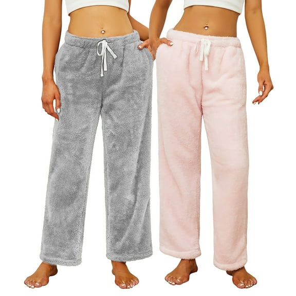 HEARTNICE Women's Pajamas Pants, with Pockets Pj Bottoms Lounge Soft Fluffy Sleepwear,