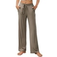 thumbnail image 1 of HEARTNICE Women's Pajamas Pants, with Pockets Pj Bottoms Lounge Stretch Yoga Sweatpants,(Khaki,M), 1 of 5