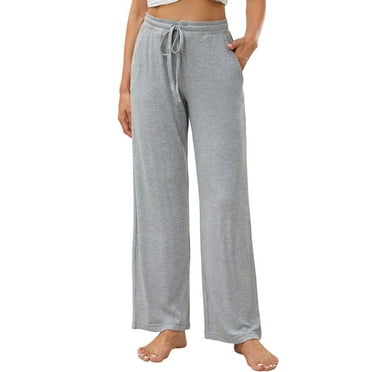 HEARTNICE Women's Pajamas Pants, with Pockets Pj Bottoms Lounge Stretch Yoga Sweatpants,(Light Grey Mel.,2XL)