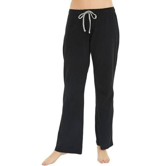 HEARTNICE Womens Cotton Pajama Pants, Soft Lounge Lightweight Sleep Pj Bottoms,(Black,S)