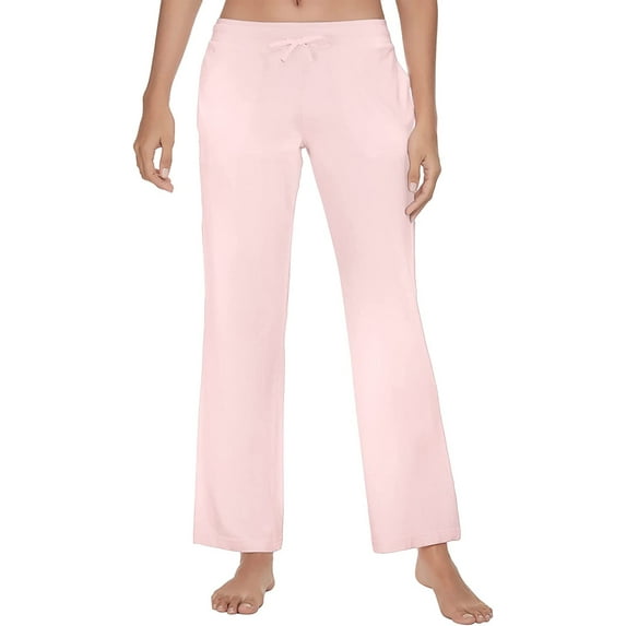 HEARTNICE Womens Cotton Pajama Pants, Soft Lounge Lightweight Sleep Pj Bottoms,(Pink,L)