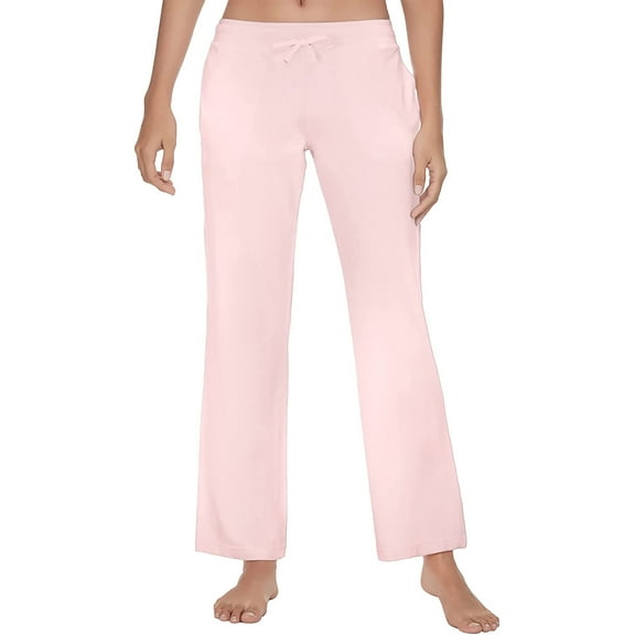 HEARTNICE Womens Cotton Pajama Pants, Soft Lounge Lightweight Sleep Pj Bottoms,(Pink,L)