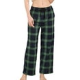 thumbnail image 1 of HEARTNICE Womens Flannel Pajama Pants, Soft Plaid Lounge PJ Bottoms with Pockets Fleece Printed Sleepwear,(Navy-Green Plaid,2XL), 1 of 5