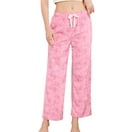 Women's Halloween Pajama Pants with Pumpkin Print, Soft Lounge Sleepwear Bottoms, Elastic Waist, Comfortable Fit Pjs Sleep Bottoms,Pink M
