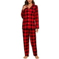 HEARTNICE Womens Flannel Pajama Set, Long Warm Pajamas Lightweight Pjs