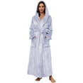 thumbnail image 1 of HEARTNICE Womens Fleece Hooded Robe, Soft Full Length Thick Plush Bathrobe House Coat,(Light Blue,2XL-3XL), 1 of 5