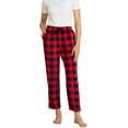 thumbnail image 1 of HEARTNICE Womens Fleece Pajama Pants, Ultra Soft Plaid Lounge PJ Bottoms with Pockets,(Buffalo Plaid-Red,M), 1 of 5