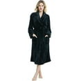 thumbnail image 1 of HEARTNICE Womens Fleece Robes, Plush Long Bathrobe Soft Warm Robes,(Black,2XL-3XL), 1 of 6