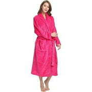 HEARTNICE Womens Fleece Robes, Plush Long Bathrobe Soft Warm Robes,(Rose,2XL-3XL)