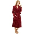 thumbnail image 1 of HEARTNICE Womens Fleece Robes, Plush Long Bathrobe Soft Warm Robes,(Wine,S-M), 1 of 5