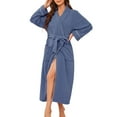 thumbnail image 1 of HEARTNICE Womens Fleece Robes, Soft Long Sleepwear Cozy Warm Bathrobes,(Blue,L-XL), 1 of 5
