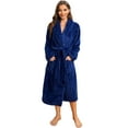 thumbnail image 1 of HEARTNICE Womens Fleece Robes, Soft Warm Pineapple Fleece Plush Long Bathrobe,(Navy,S-M), 1 of 2