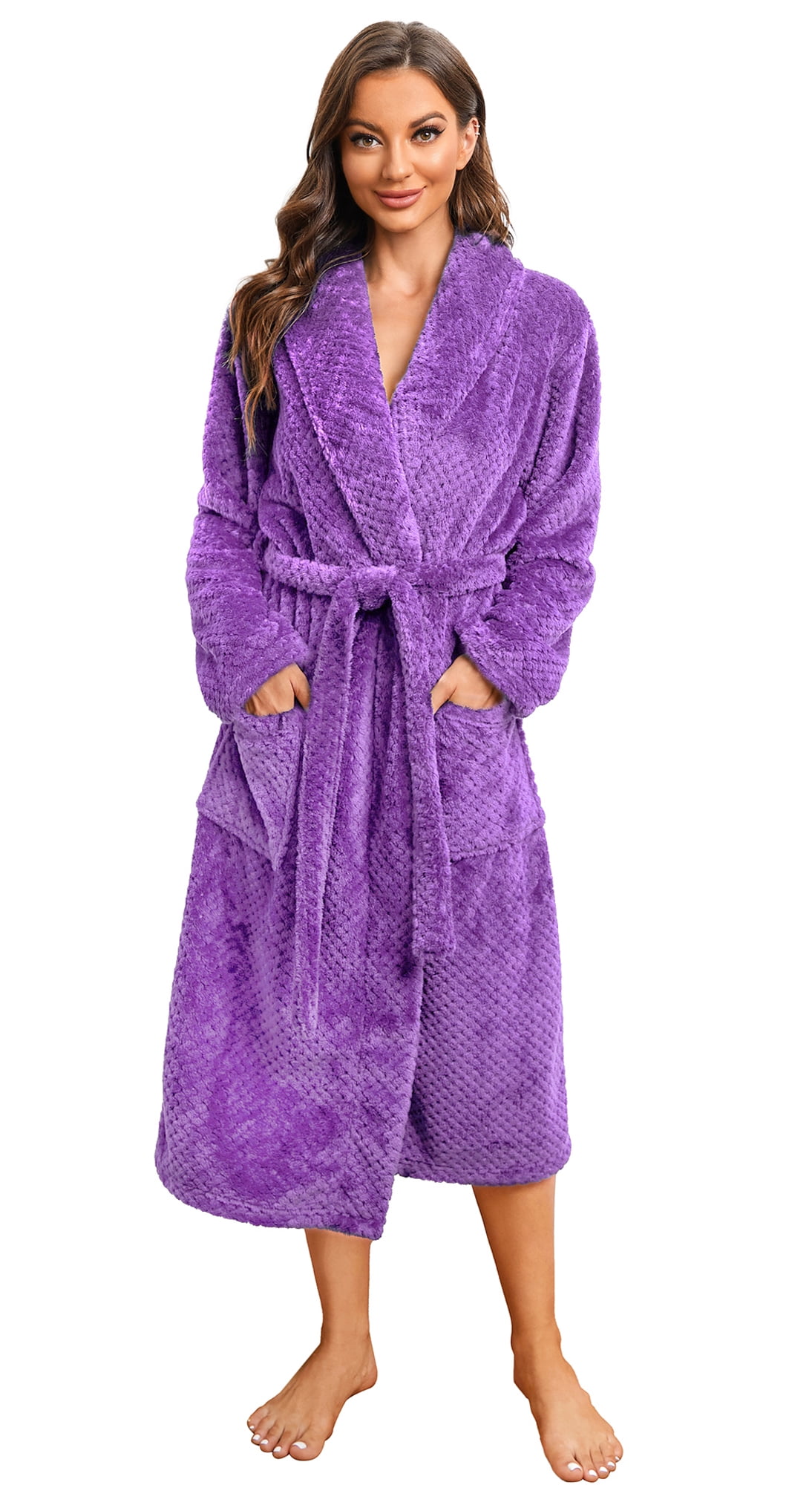 HEARTNICE Womens Fleece Robes, Soft Warm Pineapple Fleece Plush Long