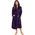 thumbnail image 1 of HEARTNICE Womens Hooded Fleece Robe, Long Fluffy Thick Warm Plush Bathrobe,(Dark Purple,L-XL), 1 of 5