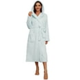 thumbnail image 1 of HEARTNICE Womens Hooded Fleece Robe, Long Fluffy Thick Warm Plush Bathrobe,(Light Blue,L-XL), 1 of 5