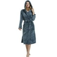 thumbnail image 1 of HEARTNICE Womens Hooded Fleece Robe, Plush Bathrobe Soft Warm Long Robes,(Dark Gray,2XL-3XL), 1 of 5
