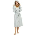 thumbnail image 1 of HEARTNICE Womens Hooded Fleece Robe, Plush Bathrobe Soft Warm Long Robes,(Light Grey,L-XL), 1 of 5