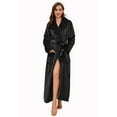 thumbnail image 1 of HEARTNICE Womens Long Fleece Robe Soft Plush Robes for Women Warm Bathrobes Comfy House Coat Full-length（Black, Small-Medium）, 1 of 5