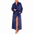 thumbnail image 1 of HEARTNICE Womens Long Fleece Robe Soft Plush Robes for Women Warm Bathrobes Comfy House Coat Full-length（Navy, Large-X-Large）, 1 of 6