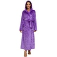 thumbnail image 1 of HEARTNICE Womens Long Hooded Robe, Soft Warm Fleece Bathrobes Full Length Plush House Coat, 1 of 6