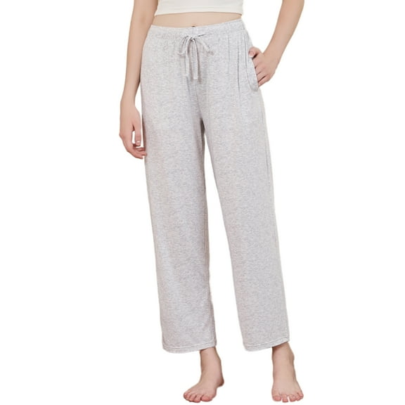 HEARTNICE Womens Pajama Pants, Comfy Lightweight PJ Bottoms with Pockets,(Light Grey Mel.M)